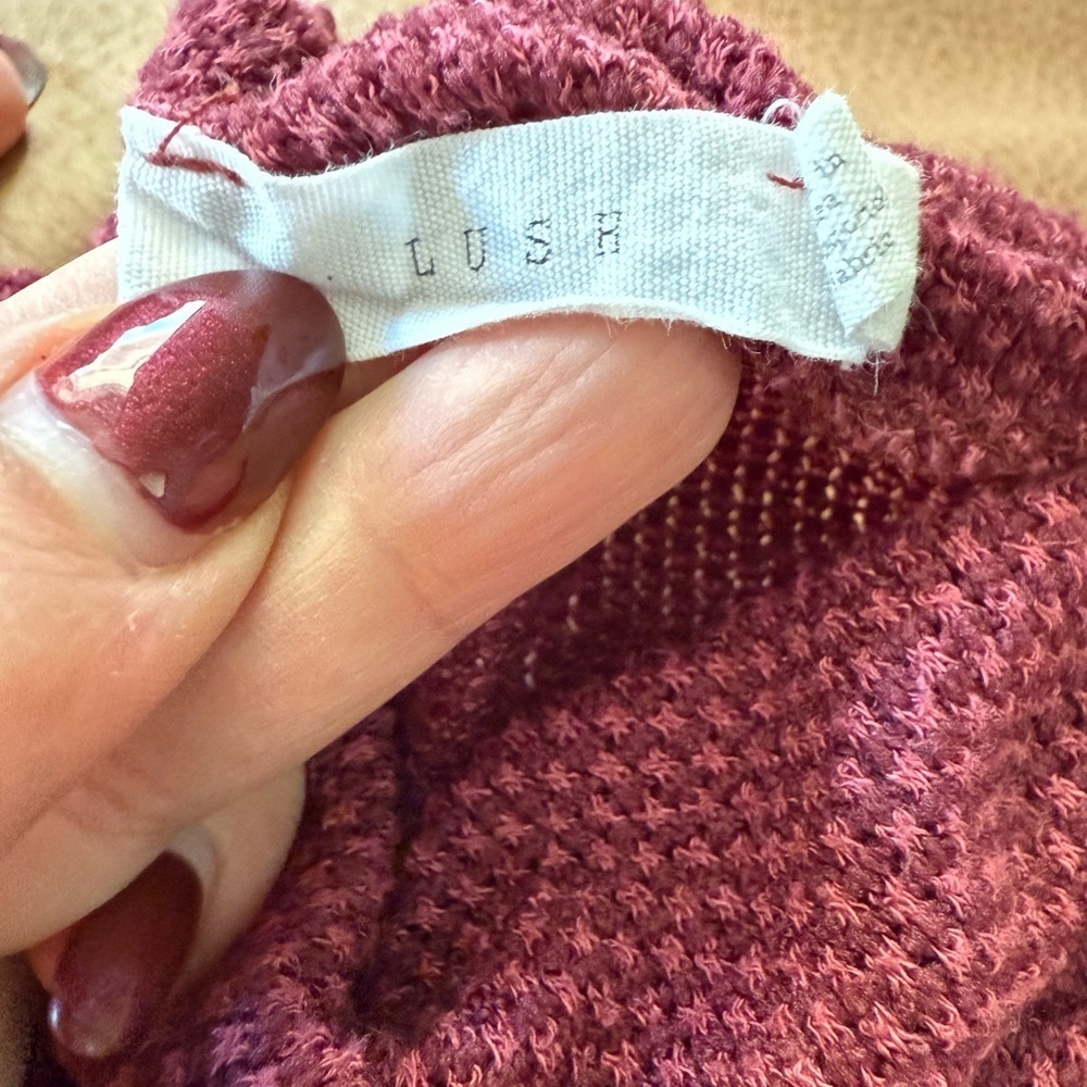 Lush Dark Pink Mockneck Sweater Women’s Size Large - Picture 5 of 6